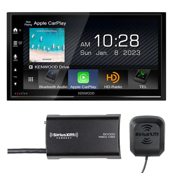 Kenwood Excelon DMX709S 2-DIN Headunit with SXV300v1 SiriusXM Tuner Bundle